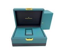 ROUREOX Caja Almacenamiento Reloj Único Acabado Graneado Verde Oscuro Pestillo Metal Seguro Cojín Extraíble Display Set para Vacheron Constantin