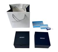 ROUREOX Caja Colección Relojes Acabado Texturizado Negro Estuche Display Ranura Única Bolsa Regalo Tarjeta Garantía para Seiko