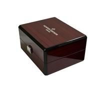 ROUREOX Caja Coleccionista Reloj Hombre Rejilla Única Cofre Madera Maciza Exterior Brillante Forro Crema para VC Malte