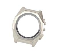 ROUREOX Caja Cronógrafo Acero Sólido 44.5mm Esfera Grande 32.5mm Pulsadores Roscados Movimiento Meca Cuarzo VK63 para GS Evolution 9-1-Con Logo 44.5MM