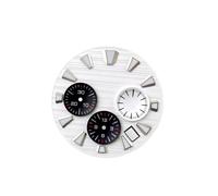 ROUREOX Caja Cronógrafo Acero Sólido 44.5mm Esfera Grande 32.5mm Pulsadores Roscados Movimiento Meca Cuarzo VK63 para GS Evolution 9-10-Sin Logo 44.5MM