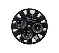 ROUREOX Caja Cronógrafo Acero Sólido 44.5mm Esfera Grande 32.5mm Pulsadores Roscados Movimiento Meca Cuarzo VK63 para GS Evolution 9-7-Con Logo 44.5MM