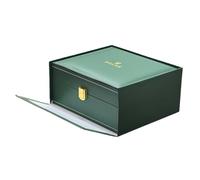 ROUREOX Caja de Almacenamiento Piel PU Verde - Estuche Organizador de Relojes Diseño Ecológico Interior Terciopelo para Rolex Air-King