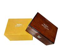 ROUREOX Caja Exhibidora Reloj Patrón Madera Roja Oscura Exterior Alto Brillo Cojín Marrón Claro Rectangular para Breitling Superocean Heritage