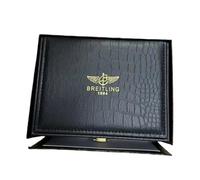 ROUREOX Caja Presentación Reloj Estilo Lujo Exterior Texturizado Negro Ranura Única Exhibidor Protector Regalo para Breitling Navitimer