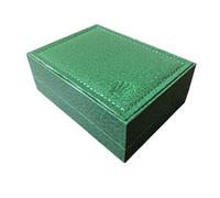 ROUREOX Caja Regalo Aniversario Reloj - Estuche Verde Piel - Organizador Madera Viaje Individual para Él y Ella para Rolex Submariner