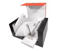 ROUREOX Caja Reloj Clásica Negro Rojo Organizador Almacenamiento Cojín Crema Soporte Cofre Protector para Tissot