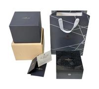 ROUREOX Caja Reloj Grano Madera Gris Oscuro Acabado Lacado Piano Alto Brillo Interior Negro Estuche Almacenaje para Vacheron Constantin