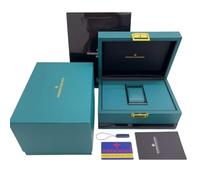 ROUREOX Caja Reloj Grano Madera Verde Oscuro Acabado Laca Brillo Organizador Almacenamiento Cojín Extraíble 24.5x18x14cm para Vacheron Constantin