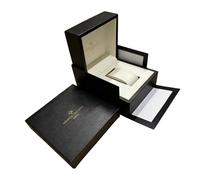 ROUREOX Caja Reloj Minimalista Moderna Acabado Negro Mate Interior Beige Cojín Ranura Única Almacenamiento para Vacheron Constantin Malte
