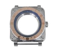 ROUREOX Caja Reloj Piloto Cuadrada 42mm Acero Inoxidable Zafiro Bisel Giratorio, Movimiento NH35 NH36, Montaje DIY para Bell & Ross
