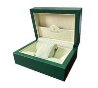 ROUREOX Caja Reloj Verde Oscuro Cuero Estuche Madera Individual Interior Suave Almohadilla Crema para Rolex Cosmograph Daytona