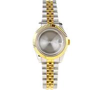 ROUREOX Caja Reloj Vestir Clásica 41mm Banda Acero 5 Eslabones Fondo Sólido Movimiento Automático Miyota 8285 Piezas para Rolex Datejust-2 41MM
