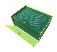 ROUREOX Caja Soporte Reloj Individual Cuero Verde Estuche Madera Almacenaje Protector Tocador Elegante para Rolex Submariner