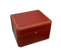 ROUREOX Caja Vitrina Reloj Único Interior Terciopelo Negro Exterior Rojo Cofre Presentación Soporte Display para Cartier Santos