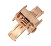 ROUREOX Cierre De Mariposa Acero Inoxidable Hebilla Desplegable Reloj Doble Pulsador Pulido Recambio Correa Cuero Accesorios para Longines-Oro Rosa 14mm