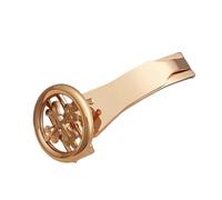 ROUREOX Cierre Desplegable 16mm 18mm Acero - Hebilla Reloj Cruz Hueca, Broche Plegable Pulido - Recambio Correa Metal Vintage para Patek Philippe-Oro Rosa 18mm