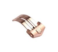 ROUREOX Cierre Desplegable Deportivo 18mm 20mm - Hebilla Acero Cepillado, Broche Seguridad Escudo - Recambio Correa Reloj para Tag Heuer Carrera-Oro Rosa 20mm