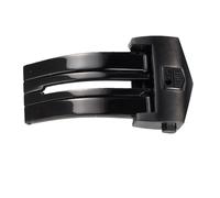 ROUREOX Cierre Desplegable Deportivo 18mm 20mm - Hebilla Acero Cepillado, Broche Seguridad Escudo - Recambio Correa Reloj para Tag Heuer Carrera-Negro 18mm