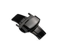 ROUREOX Cierre Desplegable Mariposa Hebilla Acero Inoxidable, Broche Doble Botón - Repuestos Correa Reloj-Negro 18mm