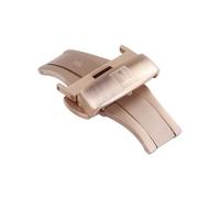 ROUREOX Cierre Desplegable Reloj Acero Inoxidable Cepillado Hebilla Mariposa Doble Pulsador Repuesto Correa Cuero para Tissot-Oro Rosa 20mm