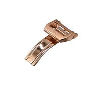 ROUREOX Cierre Desplegable Simple 18mm Acero - Hebilla Reloj Cepillada, Broche Un Pliegue - Accesorios Correa Piel para IWC-Oro Rosa