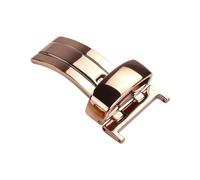 ROUREOX Cierre Desplegable Simple Hebilla Reloj Acero Inoxidable, Broche Un Pliegue - Repuestos Correa Piel-Oro Rosa 18mm