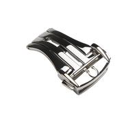 ROUREOX Cierre Desplegable Un Pliegue 16mm 18mm - Hebilla Acero Inoxidable, Broche Pulido Seguridad - Recambios Correa Reloj para Omega De Ville-Plateado 18mm