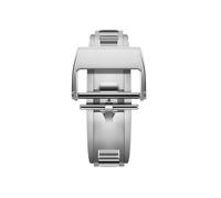 ROUREOX Cierre Mariposa 18mm Acero - Hebilla Desplegable Barra en T, Broche Doble Pulsador - Accesorios Correa Caucho para Richard Mille-Plateado