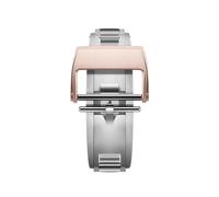 ROUREOX Cierre Mariposa 18mm Acero - Hebilla Desplegable Barra en T, Broche Doble Pulsador - Accesorios Correa Caucho para Richard Mille-Oro Rosa