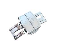 ROUREOX Cierre Mariposa 18mm Acero - Hebilla Desplegable Cruz Cuadrada, Broche Doble Pulsador - Accesorios Correa Premium para Patek Philippe Nautilus-Plateado