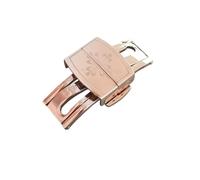 ROUREOX Cierre Mariposa 18mm Acero - Hebilla Desplegable Cruz Cuadrada, Broche Doble Pulsador - Accesorios Correa Premium para Patek Philippe Nautilus-Oro Rosa