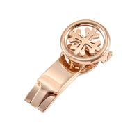 ROUREOX Cierre Mariposa Cruz Hebilla Desplegable Acero Inoxidable Recambios Correa Reloj Retro para Patek Philippe-Oro Rosa 18mm
