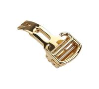 ROUREOX Cierre Mariposa Forma U Hebilla Desplegable Calada, Broche Acero Inoxidable - Recambio Correa Reloj para Cartier Ballon Bleu-Dorado 16mm