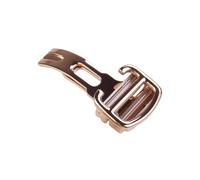 ROUREOX Cierre Mariposa Forma U Hebilla Desplegable Calada, Broche Acero Inoxidable - Recambio Correa Reloj para Cartier Ballon Bleu-Oro Rosa 14mm