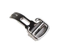 ROUREOX Cierre Mariposa Forma U Hebilla Desplegable Calada, Broche Acero Inoxidable - Recambio Correa Reloj para Cartier Ballon Bleu-Plateado 16mm