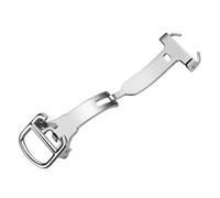 ROUREOX Cierre Mariposa Hebilla Reloj Acero Inoxidable, Broche Doble Pliegue Pulido - Repuestos Correa Piel para Cartier Ballon Bleu-Plateado 14mm