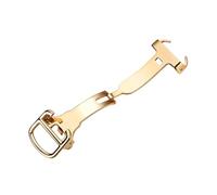 ROUREOX Cierre Mariposa Hebilla Reloj Acero Inoxidable, Broche Doble Pliegue Pulido - Repuestos Correa Piel para Cartier Ballon Bleu-Dorado 18mm