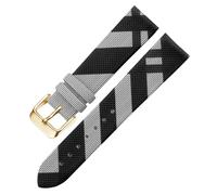 ROUREOX Correa de Reloj Cuero Hebilla Pasador Acero Inoxidable, Banda de Repuesto para Burberry BU1938 BU9109 BU9107 BU9014 BU9111-Negro+Oro 20mm