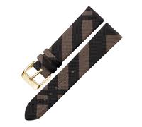 ROUREOX Correa de Reloj Cuero Hebilla Pasador Acero Inoxidable, Banda de Repuesto para Burberry BU1938 BU9109 BU9107 BU9014 BU9111-Marrón+Oro 16mm