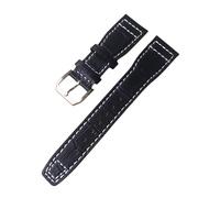 ROUREOX Correa de Reloj de Cuero Auténtico Suave Cierre de Metal Inoxidable Liberación Rápida Y Banda de Reemplazo para IWC Big Pilot Portugieser Automatic 7 Days-Negro + Oro Rosa + B