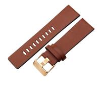 ROUREOX Correa de Reloj de Cuero Retro con Liberación Rápida Correa de Reloj de Cuero Pull-Up Vintage 34mm para Diesel DZ1405 4323-Marrón Claro + Oro Rosa