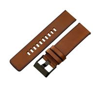 ROUREOX Correa de Reloj de Cuero Retro con Liberación Rápida Correa de Reloj de Cuero Pull-Up Vintage para Diesel DZ4343 DZ4323 DZ7406 DZ7408 DZ4476 DZ7413-Marrón + Negro 24mm