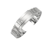 ROUREOX Correa de Reloj de Metal 316L Clásica Acero Inoxidable Fijación Plegable Ajustable Repuesto Pulsera del Reloj para Rolex Cosmograph Daytona-Plata Mate 20mm