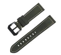 ROUREOX Correa de Reloj Piel de Ante Vintage Banda de Recambio Liberación Rápida Hebilla Negra Alta Resistencia para Panerai Luminor Series-Verde 24mm