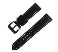 ROUREOX Correa de Reloj Piel de Ante Vintage Banda de Recambio Liberación Rápida Hebilla Negra Alta Resistencia para Panerai Luminor Series-Negro 22mm