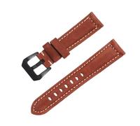 ROUREOX Correa de Reloj Piel de Ante Vintage Banda de Recambio Liberación Rápida Hebilla Negra Alta Resistencia para Panerai Luminor Series-Marrón Rojizo 26mm