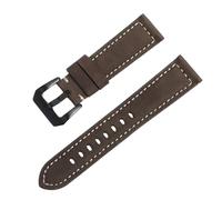 ROUREOX Correa de Reloj Piel de Ante Vintage Banda de Recambio Liberación Rápida Hebilla Negra Alta Resistencia para Panerai Luminor Series-Gris Oscuro 26mm