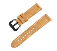 ROUREOX Correa de Reloj Piel de Ante Vintage Banda de Recambio Liberación Rápida Hebilla Negra Alta Resistencia para Panerai Luminor Series-Caqui 24mm