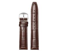 ROUREOX Correa de Reloj Premium Cuero Grabado Coco, Banda Liberación Rápida con Cierre Desplegable para IWC Portofino Pilot's Le Petit Prince Portuguese Chronograph-Marrón Plata 20 * 18mm